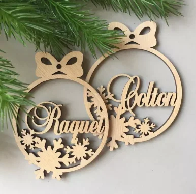 Details about   10 Wooden Christmas Tree Hanging Decor Ornament DIY Present Name Tags... 