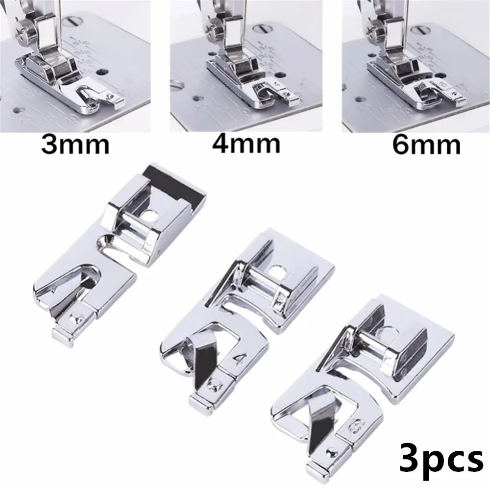 1PC Rolled Hem Foot Presser Foot 3MM/4MM/6MM For Brother Janome Sewing  Machine Sewing Accessories 7YJ245 - AliExpress