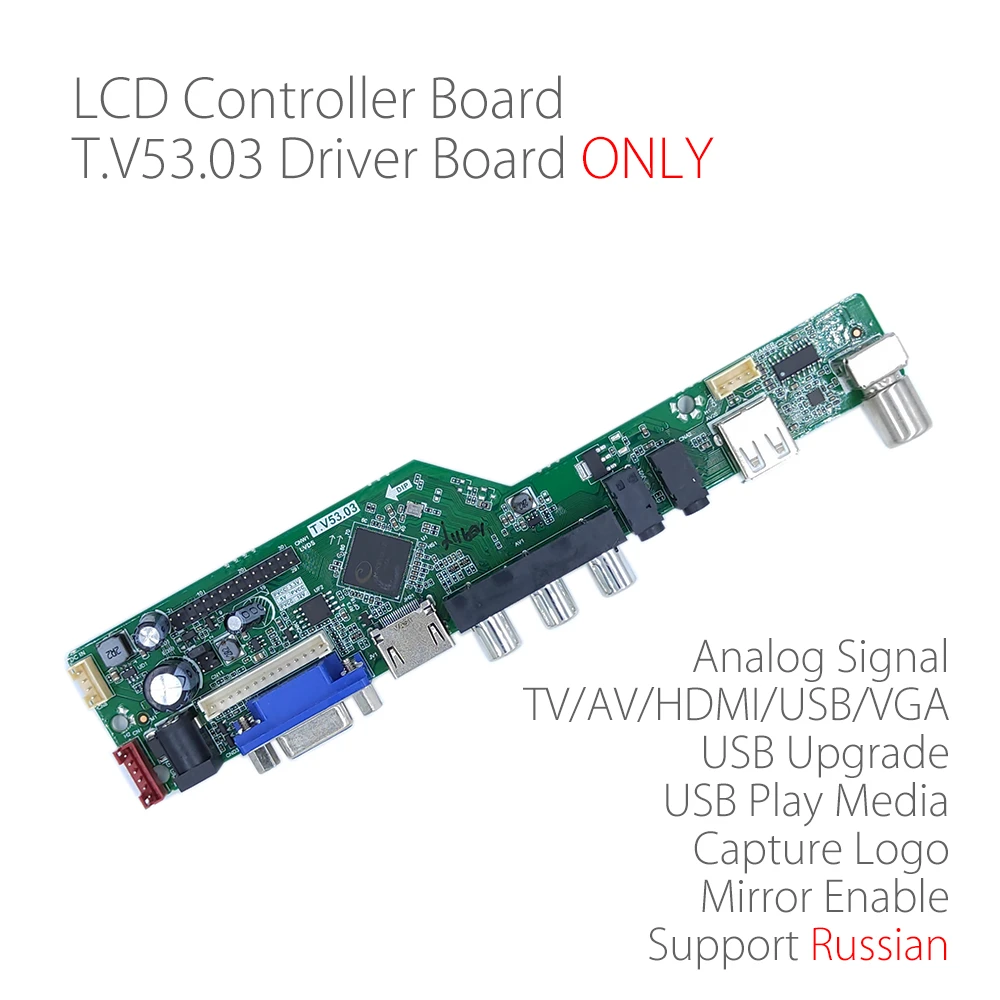Cvmnkljfge T.RD8503.03 Universal LCD LED TV Controller Driver Board TV//PC//VGA//HDMI//USB+7 Key Button+2ch 6bit 30pins LVDS Cable+1 Lamp Inverter for Arduino / Starter / Kit