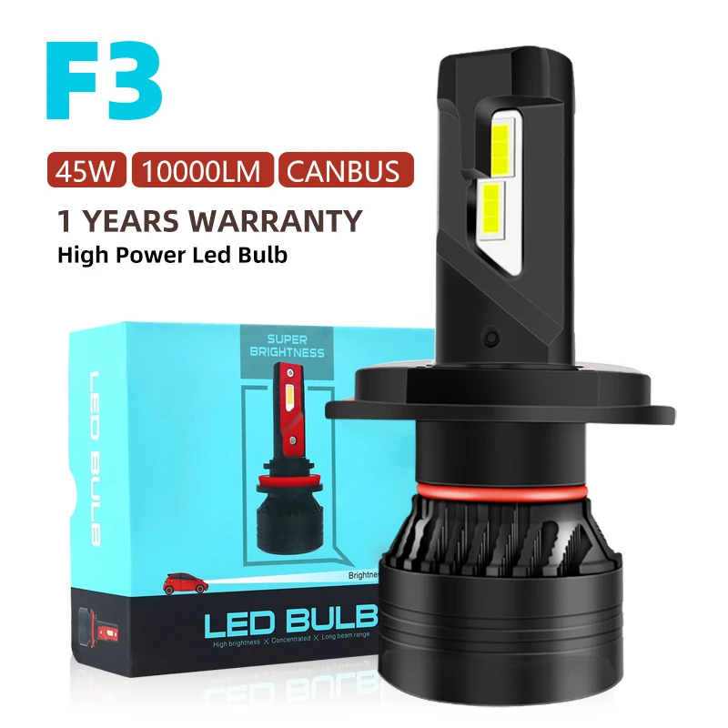 F3 90W H7 Led Canbus 10000LM высокое Мощность фар H1 H4 H8 H11 9005 9006 Hb3 9004 9007 H13 9012 Светодиодная лампа