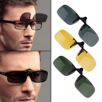

Driving Night Vision Clip-on Flip-up Sunglasses Glasses Cool Eyewear Lens Mens Sunglasses