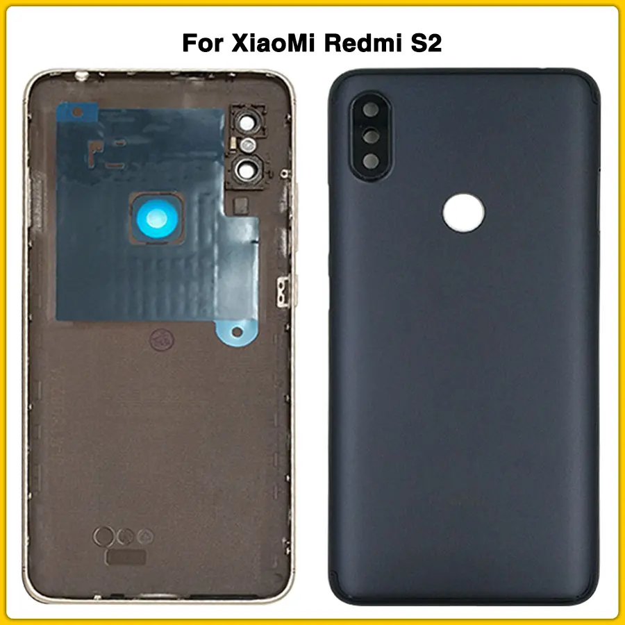 Чехол для батареи S2 для Xiaomi Redmi S2, чехол для задней двери, корпус для батареи, задняя крышка для корпуса+ стеклянная рамка для объектива