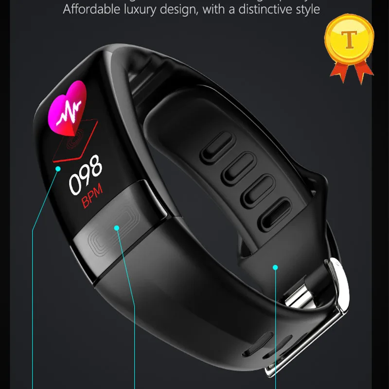 Smartband кровяное давление смарт-браслет пульсометр PPG ECG умный Браслет фитнес-трекер Электроника браслет