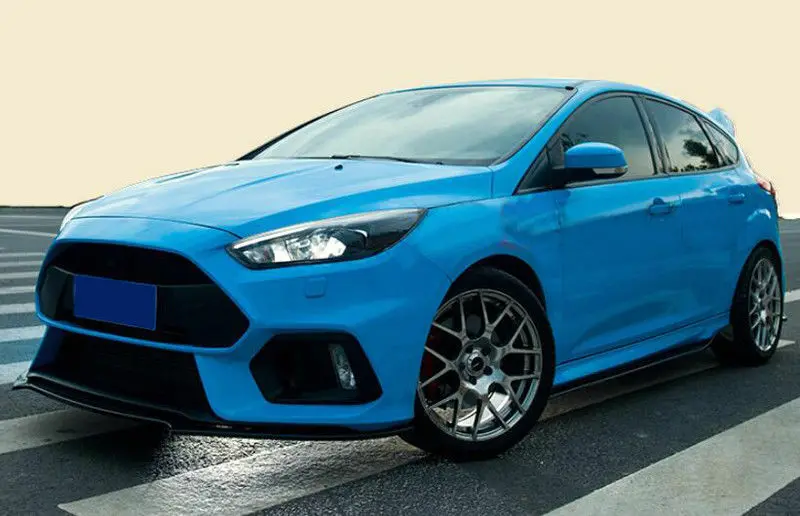 Матовый черный передний бампер для губ накладка покрышка 3 шт для Ford Focus RS ST 16-18