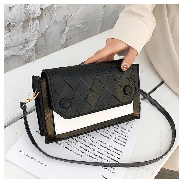 

2019 New Style Wide-Strap Bag Western Style Textured Simple Versatile Fashion Bag Shoulder Bag Women's Korean-style