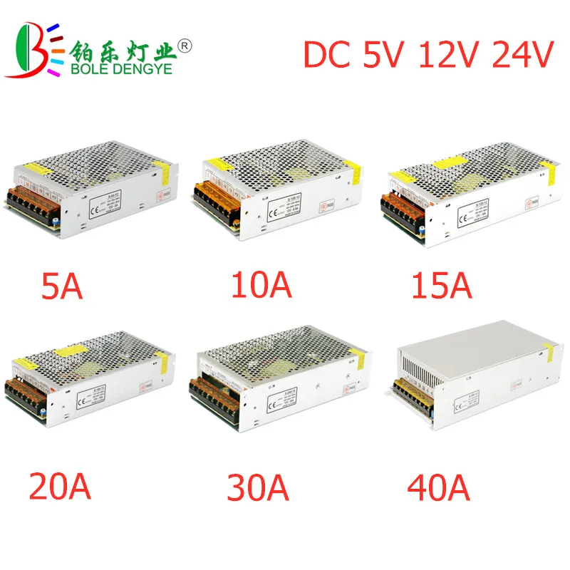 LED Power Adapter Lighting Transformer AC 100V-240V To DC 5V 12V 24V Switching Power Supply 1A 2A 3A 5A 10A 20A 30A LED Driver