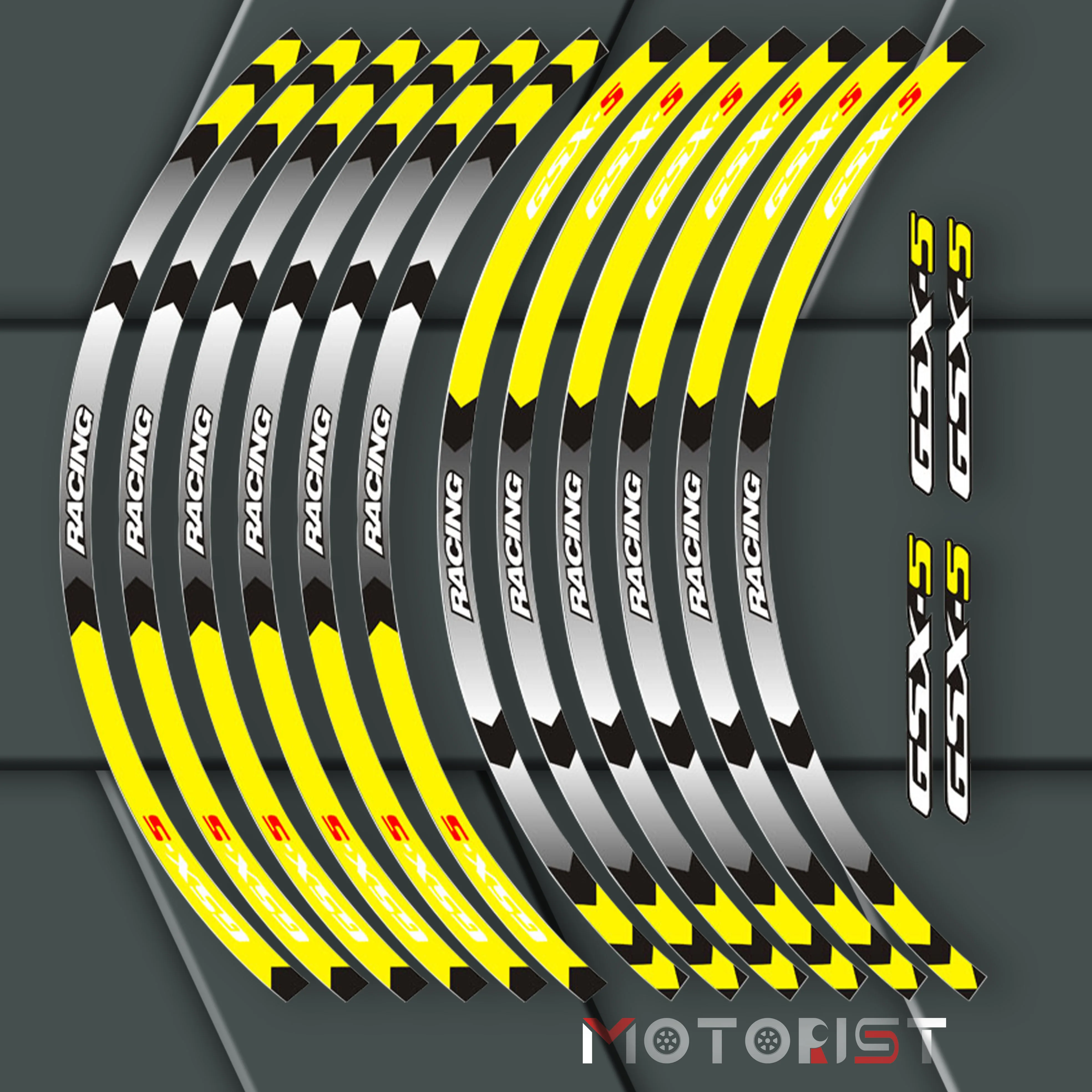 

MOTORIST Motorcycle front and rear wheels Edge Outer Rim Sticker Reflective Stripe Wheel Decals For Suzuki GSX-S 1000 1000F