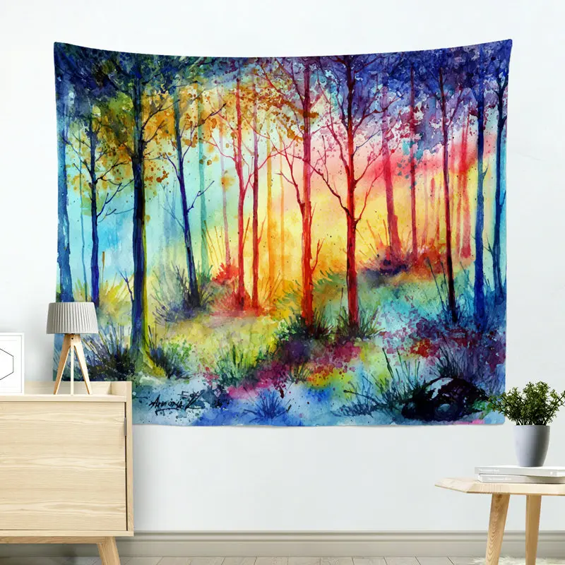 Amazon Manufacturers Direct Selling Cross Border Customizable Watercolor New Style Tapestry Wall Hanging Decoration Beach Towel