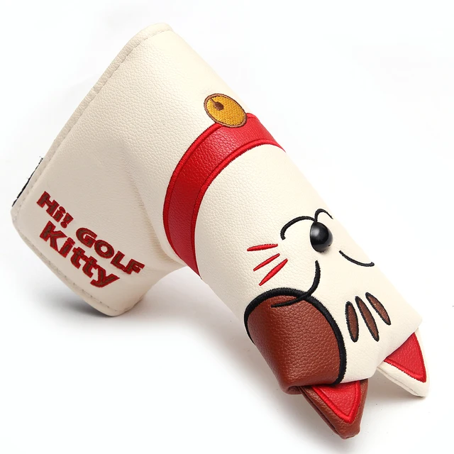 Stylish and durable Cat PU Leather Kitty Embroidery Golf Club Head Covers by Siranlive