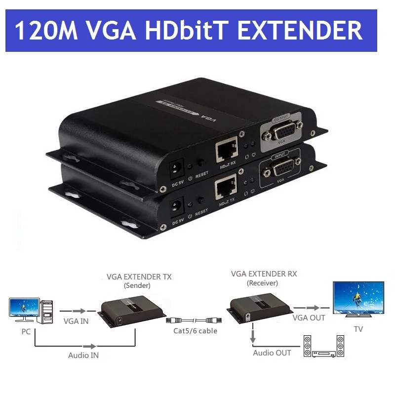 LKV383VGA HDbitT VGA удлинитель по Ethernet UTP Cat5e/6 кабель до 120 м TCP/IP совместимый один ко многим