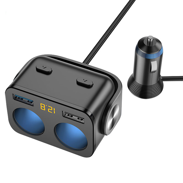 Car Charger Cigarette Lighter Socket Splitter Auto USB Charger Dual QC 3.0 USB Charge SEAMETAL Charger Sockets Power Adapter