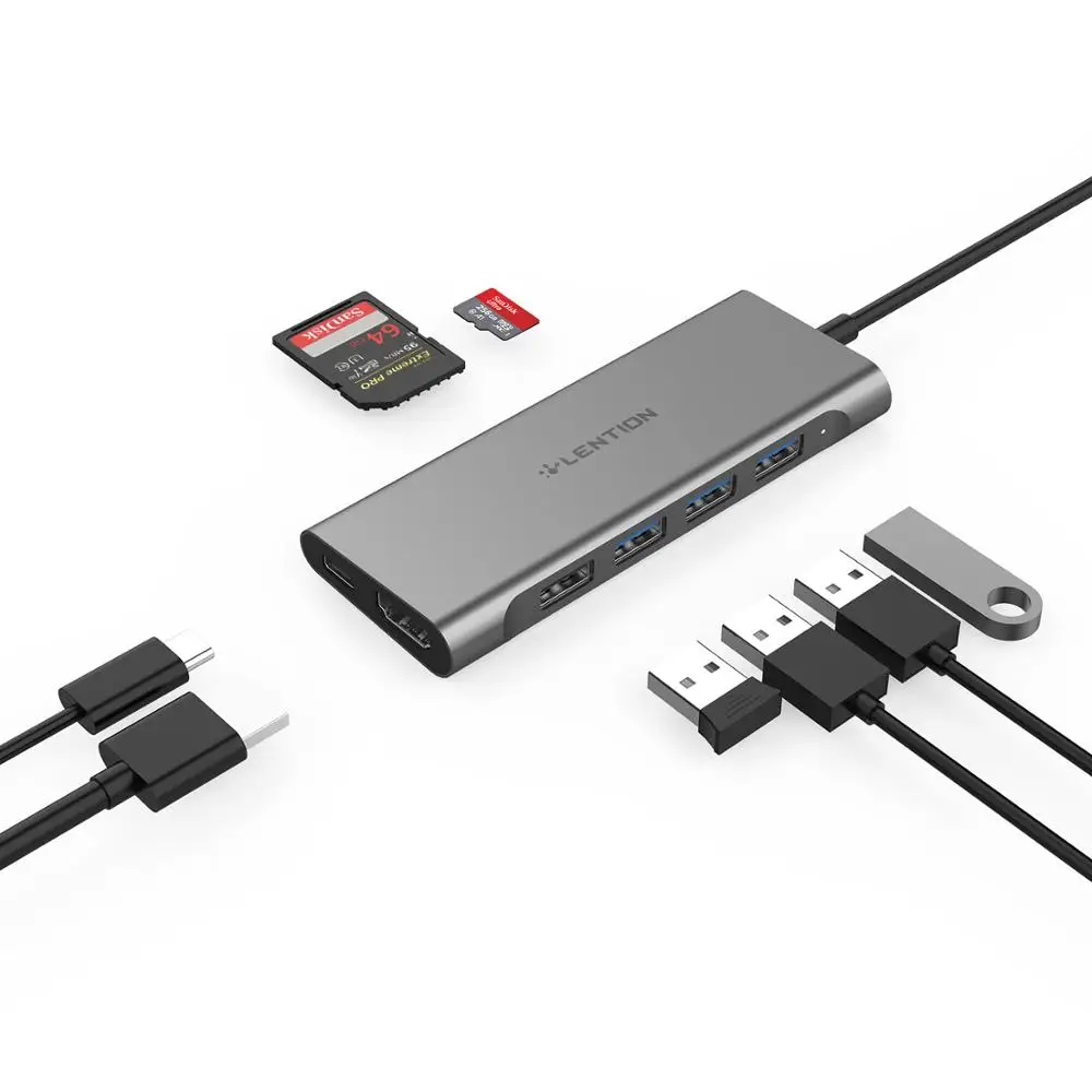 USB 3 1 Type C концентратор HDMI адаптер 4K Thunderbolt 0 TF SD считыватель слот PD для MacBook Pro/Air