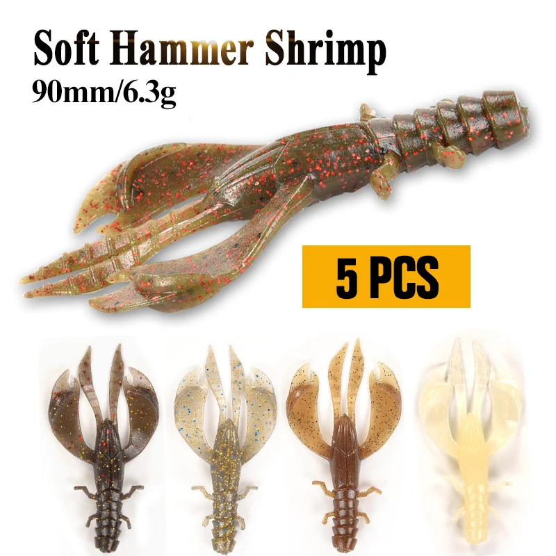 Оригинальные Oddfisher 5 шт./лот мягкие приманки креветки Swimbait рыболовные воблеры, силиконовые приманки запах легко блеснуть Карп Shad червь Бас Приманка