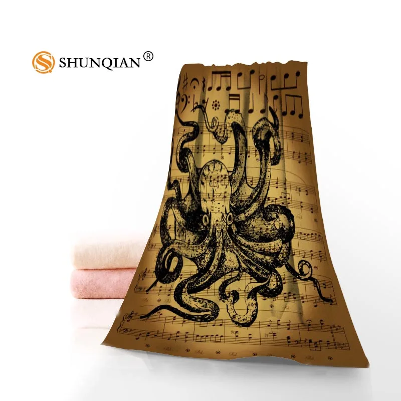 Custom Art octopus 35x75cm Face Towels Facecloth Bamboo Fiber Washcloth Quick drying Sports Towel - Цвет: 18