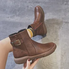 SWONCO/Ботинки martin в стиле ретро; женская повседневная обувь на платформе; сезон осень-зима; Новинка года; Модные женские зимние ботинки; ботильоны