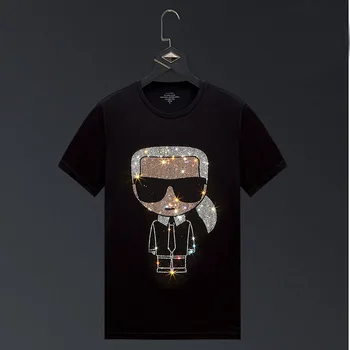 

2020 hot-sale Hot drill T Shirt Men Male tshirt 3d Clown Short Sleeve Rhinestones T Shirts Tops & Tees