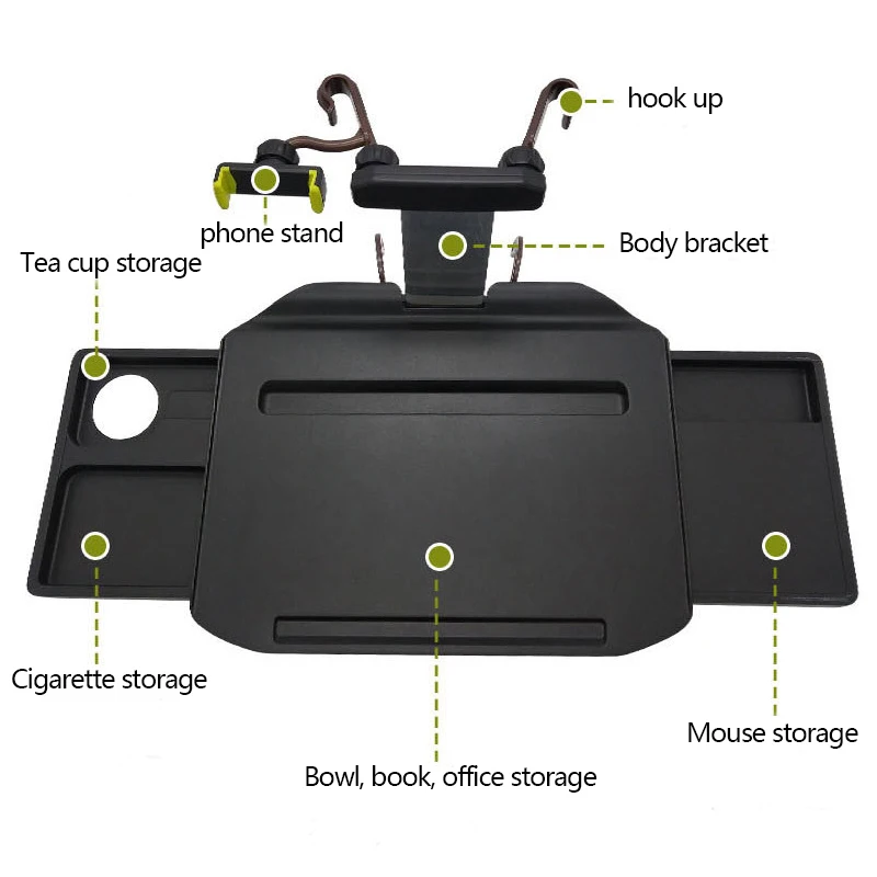 Автомобильный стол, выдвижной складной лоток для ноутбука, телефона, еды, напитков, держатель, авто интерьер, сиденье, спинка компьютера, поддержка, аксессуары