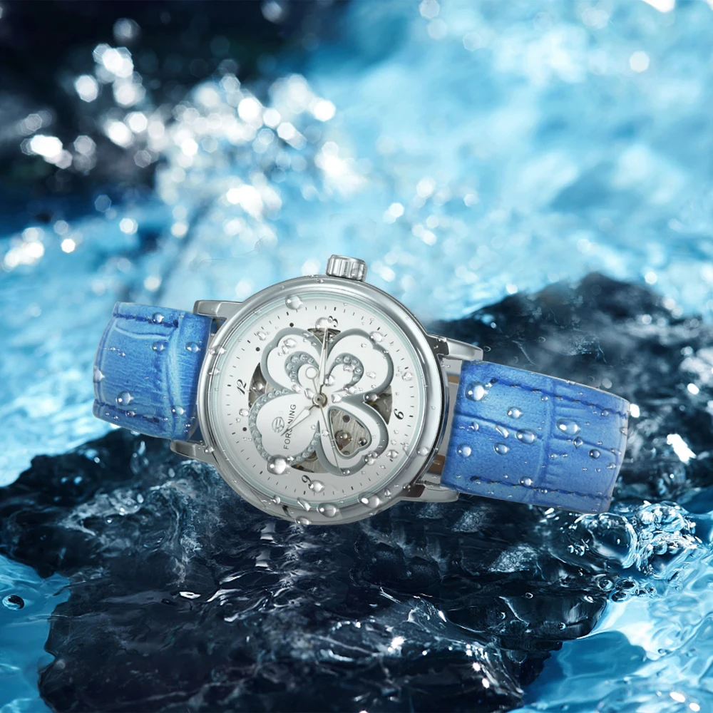 Часы наручные FORSINING женские механические модные элегантные брендовые Роскошные