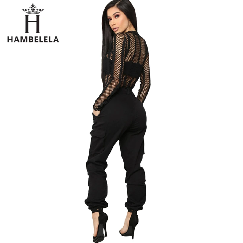 HAMBELELA Sexy Black Red Mesh Bodysuit Womens Hollow Out O-Neck Long Sleeve Body Combinaison Femme Summer Tops Women Overalls (11)