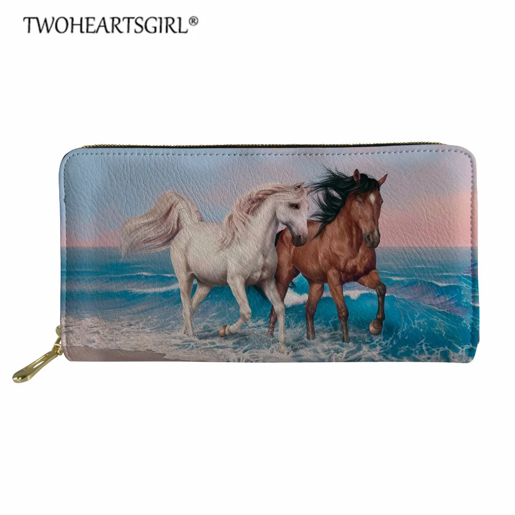 L602Z21 Twoheartsgirl кошелек в виде лошади, женский кожаный кошелек, роскошный дизайн, длинные кошельки и держатель для карт, клатч, дамские сумки для денег - Цвет: L602Z21