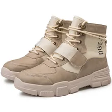 Модные мужские тактические ботинки мужские уличные ботильоны зимние теплые рабочие ботинки высококачественные Нескользящие кроссовки, мужская обувь на шнуровке