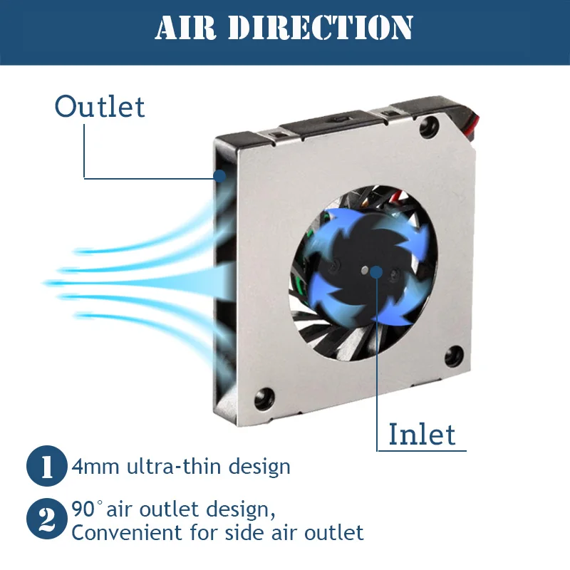 Ventilador em Miniatura 3cm 30 mm 30x30x4 mm 3004 5v 0.20a Ventilador Ultrafino Usado para Dissipação de Calor do Sopro Lateral do Painel Plano do Projetor - Imagem 4