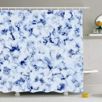 

Shower Curtain Set with Hooks 72x72 Abstract Tie Dye Grunge Motif Dyed Print Backdrop Pattern Navy Creative Textures Decoration