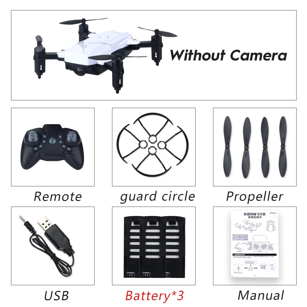LF602 2,4 ГГц мини складной Дрон 2.0MP/0.3MP WiFi FPV RC Дрон удерживающий высоту Безголовый режим один ключ возврат RC Квадрокоптер RTF - Цвет: Standard White 3B