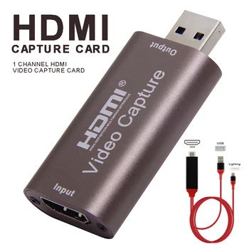 

For Windows Android and MacOS 1pc Aluminum alloy HDMI Capture Card High Speed USB 3.0 4K 1080P HD Video Grabber Pohiks