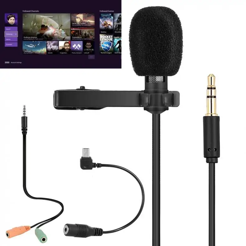 R955S/R955GoPro многофункциональный мини петличный микрофон с 1,8 м аудио кабель для обучения/деловых встреч