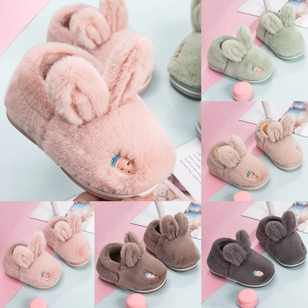 Детская Хлопковая обувь; детские домашние тапочки; обувь для новорожденных девочек с рисунком кролика; обувь для первых шагов; мягкие сандалии обувь с рисунком