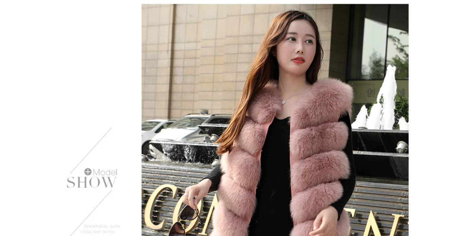 Excellent Real Fur Vests Long Winter Women Fur Vest Female Sleeveless Genuine Fur Vest Ladies Fashion Luxury Slim Warm High Quality 2019 39