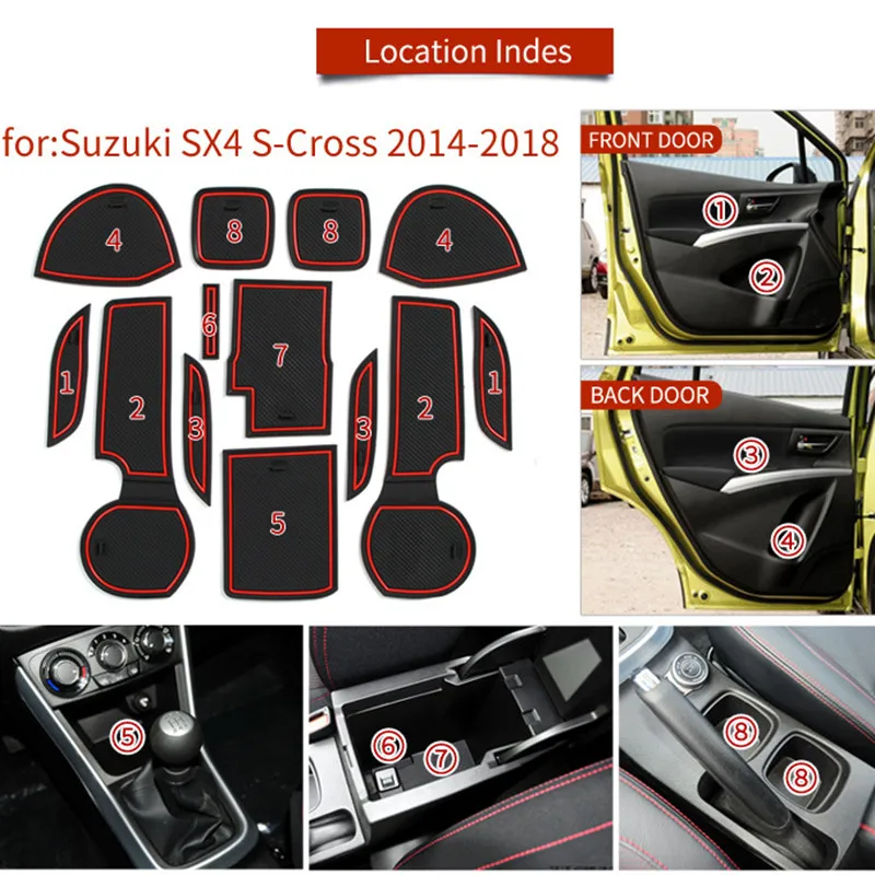 Резиновый коврик для SX4 S-Cross 2014-2018 3D внутренний Противоскользящий подушка