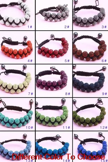 Mix Random Color Можно выбрать цвет 10 мм два ряда микс микро Pave CZ Диско бусины AB глина браслет с кристаллом ручной работы ювелирные изделия новые браслеты j6rg - Окраска металла: Mix Random Color