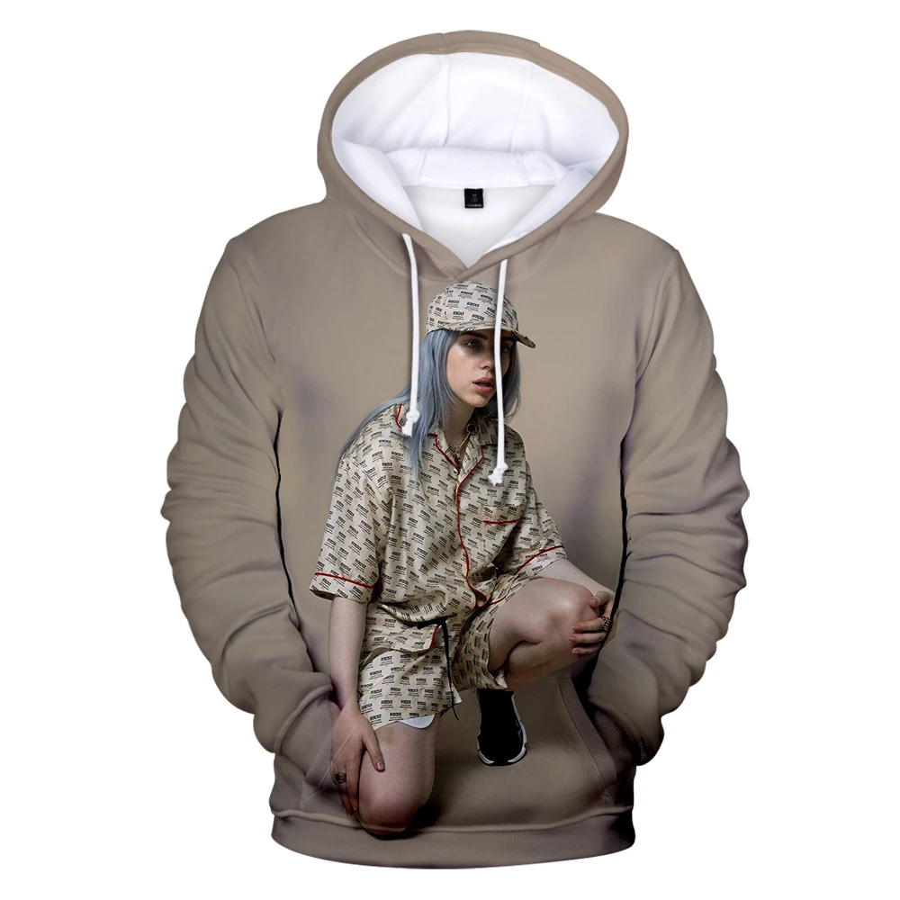 Черная Толстовка с 3D принтом Billie Eilish, толстовки с капюшоном для женщин и мужчин, Повседневные детские осенние толстовки с капюшоном, модные 3D Пуловеры для девочек