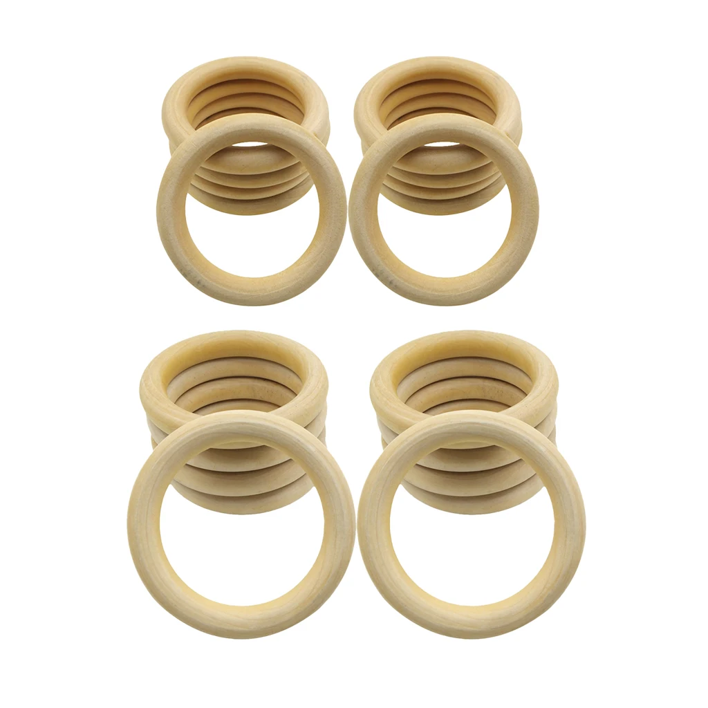 15 Pieces Natural Wood Beads Wooden Ring DIY Wooden Jewelry Making Crafts Connectors Circles Rings Beads 70 And 100 Mm Mix Size