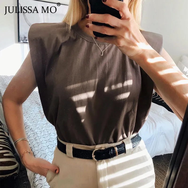 Женский укороченный топ JULISSA MO без рукавов с круглым вырезом и бабочками летняя