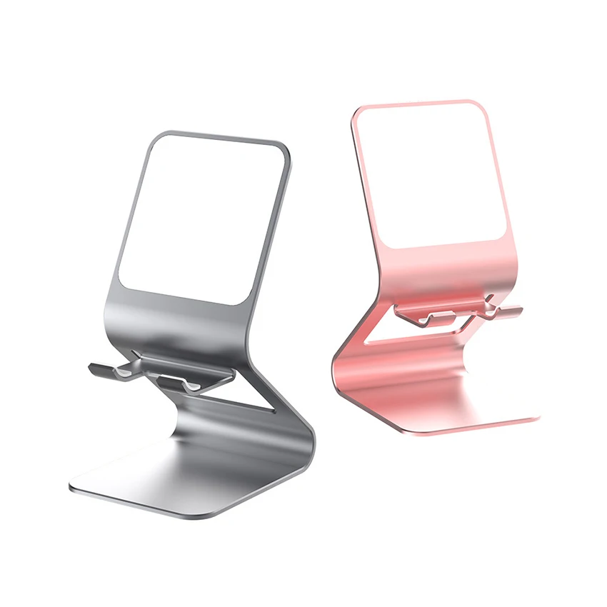 Phone Holder With Mirror Alloy Portable Mobile Phone Stands Brackets
