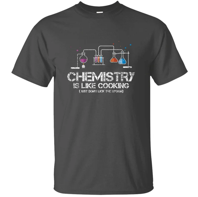 Футболка с принтом «Humor Chemistry Spoon» для мужчин и женщин,, базовая Однотонная футболка большого размера S~ 5xl, тонкая футболка с круглым вырезом, хлопок, топы в стиле хип-хоп