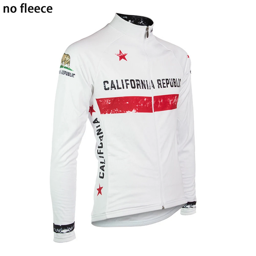 long sleeve Ретро Велоспорт Джерси мужская с длинным рукавом зимняя флисовая и без флиса красная черная белая классическая велосипедная одежда велосипедная майка MTB - Цвет: long sleeve