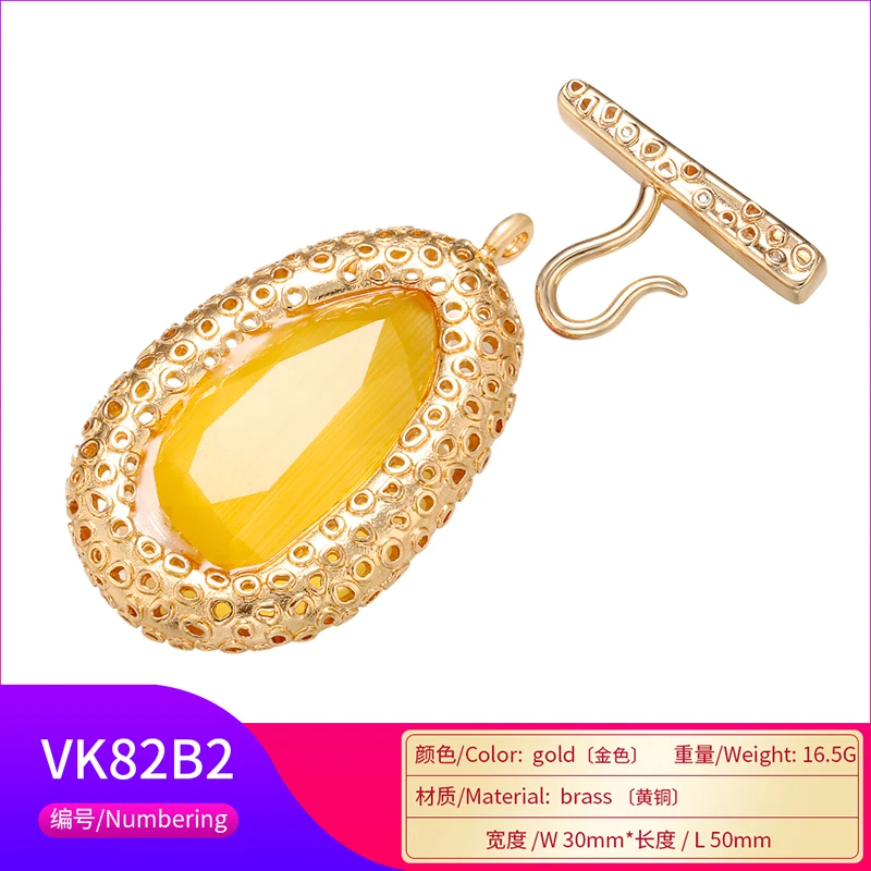 ZHUKOU, 30x50 мм, итальянский стиль, латунь, кристалл, зажим, пряжка, крючки для женщин, сделай сам, ручная работа, ожерелье, ювелирные аксессуары, Модель: VK82