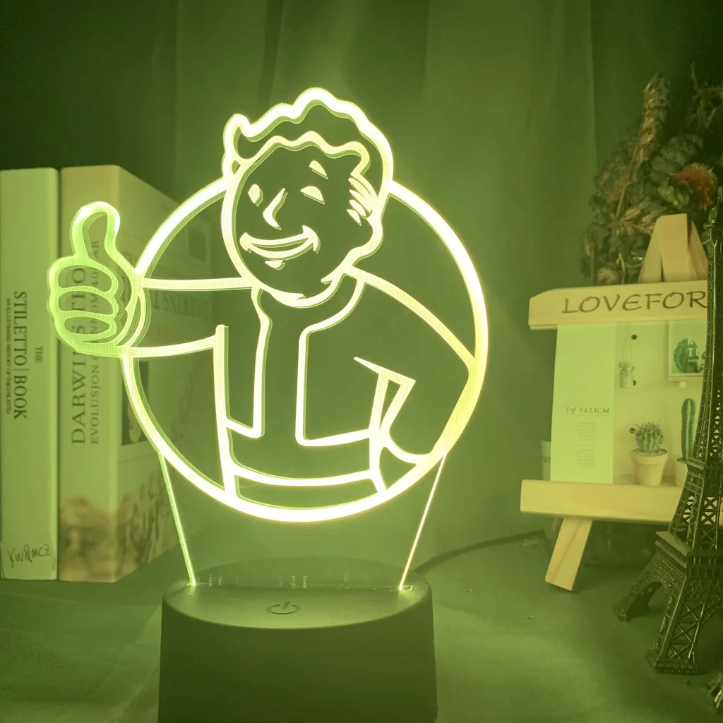 Игровой светодиодный ночник с логотипом Fallout Shelter для детей, украшение для детской спальни, классный Ночной светильник, цветной Настольный светильник с Usb