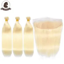 Cheap Liddy 613 Blonde Bundles With Frontal Peruvian Straight With Lace Frontal Non-remy Blonde Human Hair Lace Frontal With Bundle Cheap Liddy 613 Blonde Bundles With Frontal Peruvian Straight With Lace Frontal Non-remy Blonde Human Hair Lace Frontal With Bundle