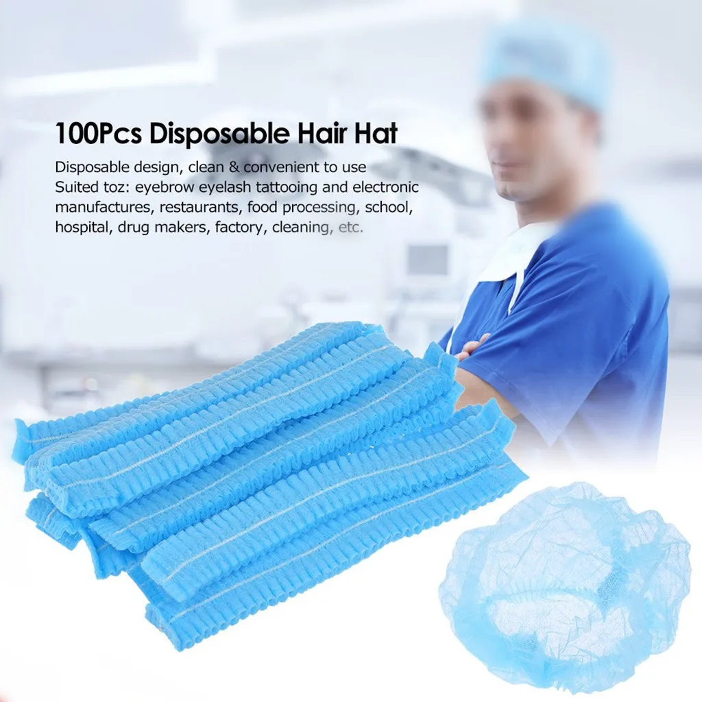 10 Pack Disposable Non Woven Bouffant Hair Net Caps Head Covers for Labs, Nurse, Tattoo and Food Service
