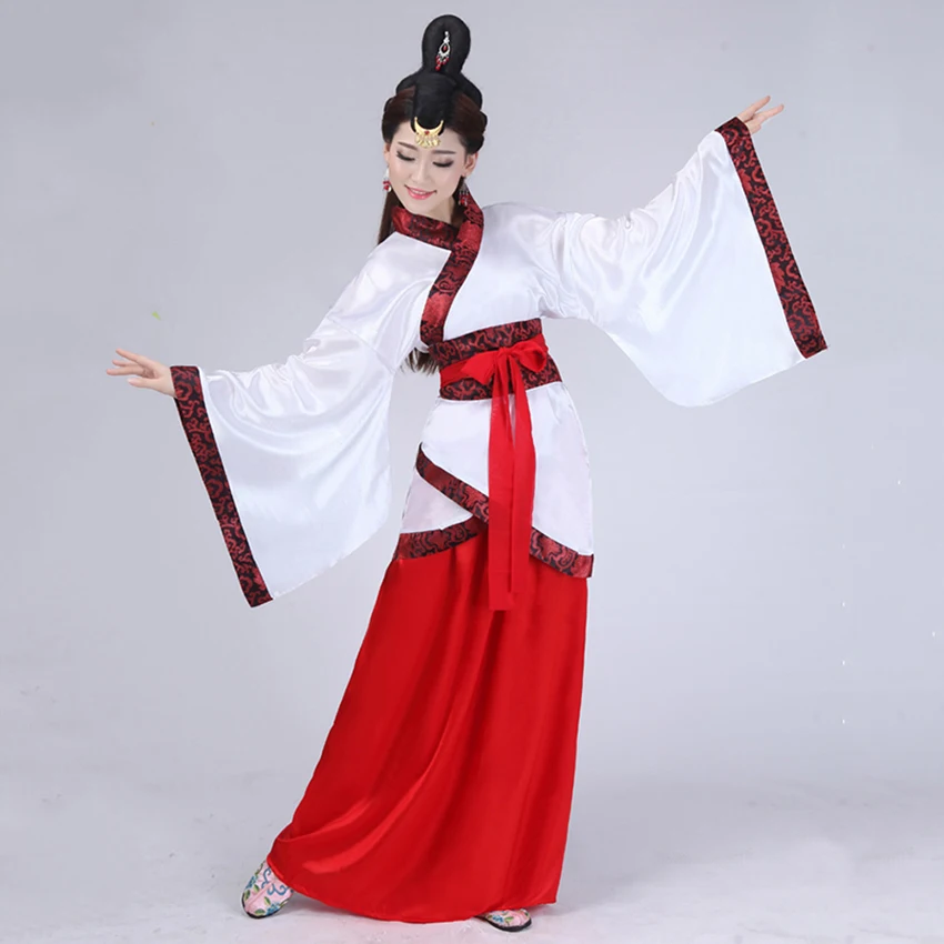 Hanfu народное платье для женщин Древний китайский костюм династии Тан Модные