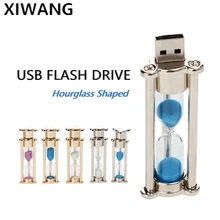 USB флеш-накопитель 64 ГБ, металлическая ручка 128 ГБ, флеш-накопитель 16 ГБ, u-диск 8 ГБ, 4 Гб, ручка в форме песочных часов, 32 ГБ, специальный подарок, бесплатный логотип на заказ