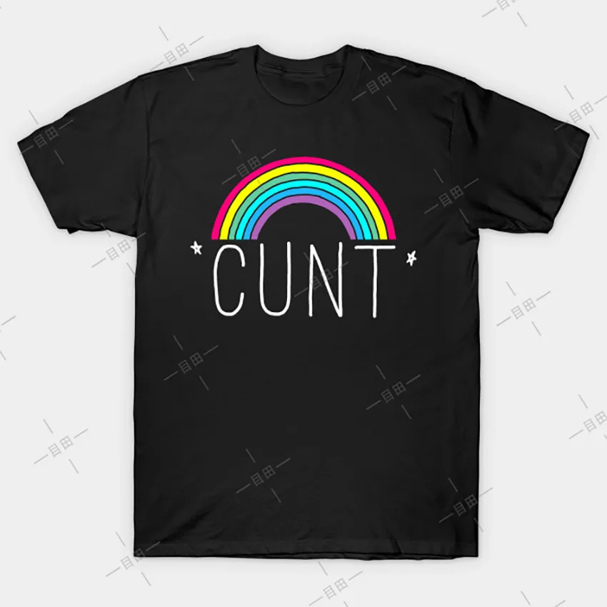 Cunt White T-Shirt Tee cunt rainbow cuss swear | Мужская одежда