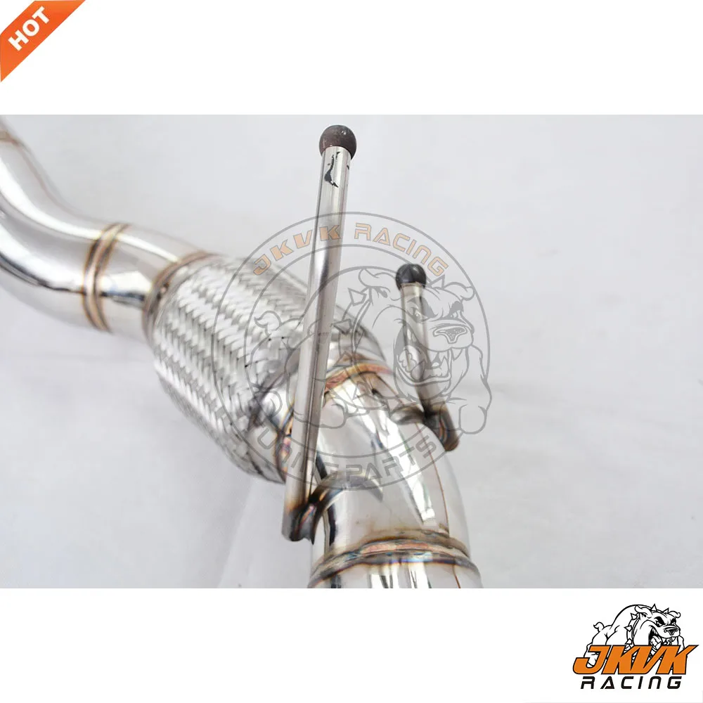 JKVK RACING SS304 выхлопная труба 3 ''с высоким потоком для MK6 R A3 8P S3 TTS 1.8L 2.0L TFSI с 200 ячейками Спортивная кошачья труба 2006-2012