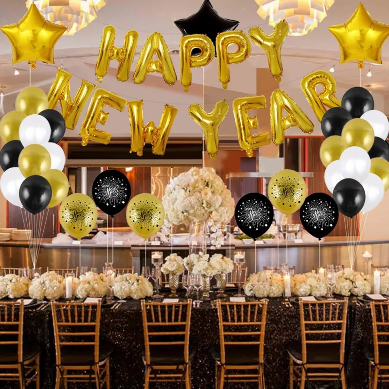 

HAPPY NEW YEAR Balloons 2020 New Year Eve Party Decoration Balloon Rose Gold 2020 Ballon Christmas New Year Photo Booth