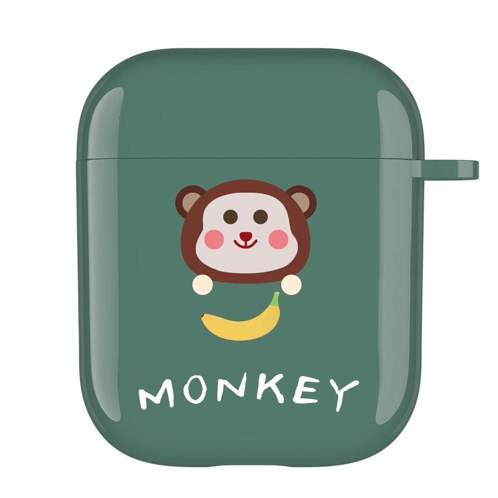 Cute Animal Case For AirPods 2 1 Wireless Bluetooth Earphone Apple Airpods Monkey Dragon Rabbit Cover Box | Электроника